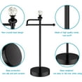 thumbnail image 3 of Bath Hand Towel Holder Stand, 2 Pack Stainless Steel Black Towel Rack Hand Holder for Bathroom, Small Countertop Free Standing Hand Towel Rack with Heavy Base (Matte Black, 2 Pack), 3 of 7