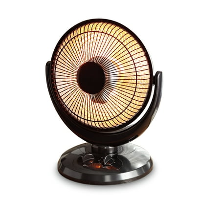 Mainstays Infrared Oscillating Dish Heater, Black,