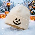 thumbnail image 5 of Cutuoiiu Unisex Halloween Pumpkin Knitted Hat Classic Pumpkin Face Knitted Beanie Warm Cap Halloween Costume Accessory for Cold Weather, 5 of 7