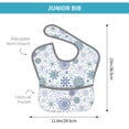 thumbnail image 4 of Zufioo Retro ice blue snowflakes Print Toddler Adjustable Waterproof Bib, 11.6x15 Inch Feeding Bib Suitable for 6-24 Month Babies, 4 of 8