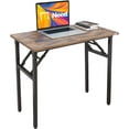 thumbnail image 3 of SOGES 31.5 inches Folding Desk No Assembly Sturdy Small Writing Desk for Small Spaces, Rustic Brown, 3 of 8
