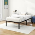 thumbnail image 2 of Marco de Cama，35 cm de Plataforma de Metal Resistente con Almacenamiento Debajo de la Cama, No Requiere Somier, Soporte Doble Silencioso, Textura Negra (Individual), 2 of 4