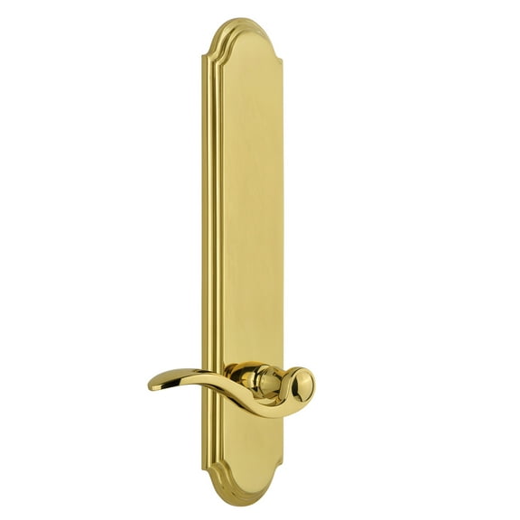 Grandeur Arcbel_Tp_Sd_Na_Lh Arc Solid Brass Tall Plate Rose Left Handed Single Dummy Door