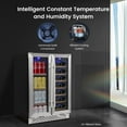 thumbnail image 3 of WineBeverage Refrigerator, 55 Cans20 Bottles Large DualWine Cooler with Quiet Compressor, Blue LED, DualTemperature 24 Inch Under Counter Wine Fridge for Home Bedroom, 3 of 9