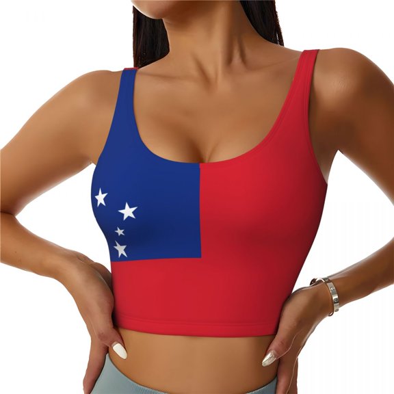2026 Samoa Flag Print Women Activities Sports Vest Yoga Vest Workout Vest for Women Lightweight Trendy