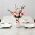 thumbnail image 5 of Decorative Vase Faux Weave Design Home Decor Table Centerpiece for Flowers Modern Living Room Bedroom Dining Table Decor White, 5 of 6