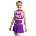 thumbnail image 4 of TTAO Robe de Ballet Sans Manches à Sequins pour Filles Enfants Robe de Danse Salsa Tango Rumba pour Jouer Cheerleading Violet 10, 4 of 7