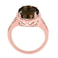 thumbnail image 2 of Mauli Jewels Rings for Women 4.53 Carat Oval Shaped Smokey Quartz and Diamond Ring 4-Prong 10K Rose Gold, 2 of 6