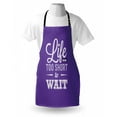 thumbnail image 3 of Motivational Apron Abstract Slogan Composition Stimulating Active Life Carpe Diem Philosophy, Unisex Kitchen Bib Apron with Adjustable Neck for Cooking Baking Gardening, Purple White, by Ambesonne, 3 of 3