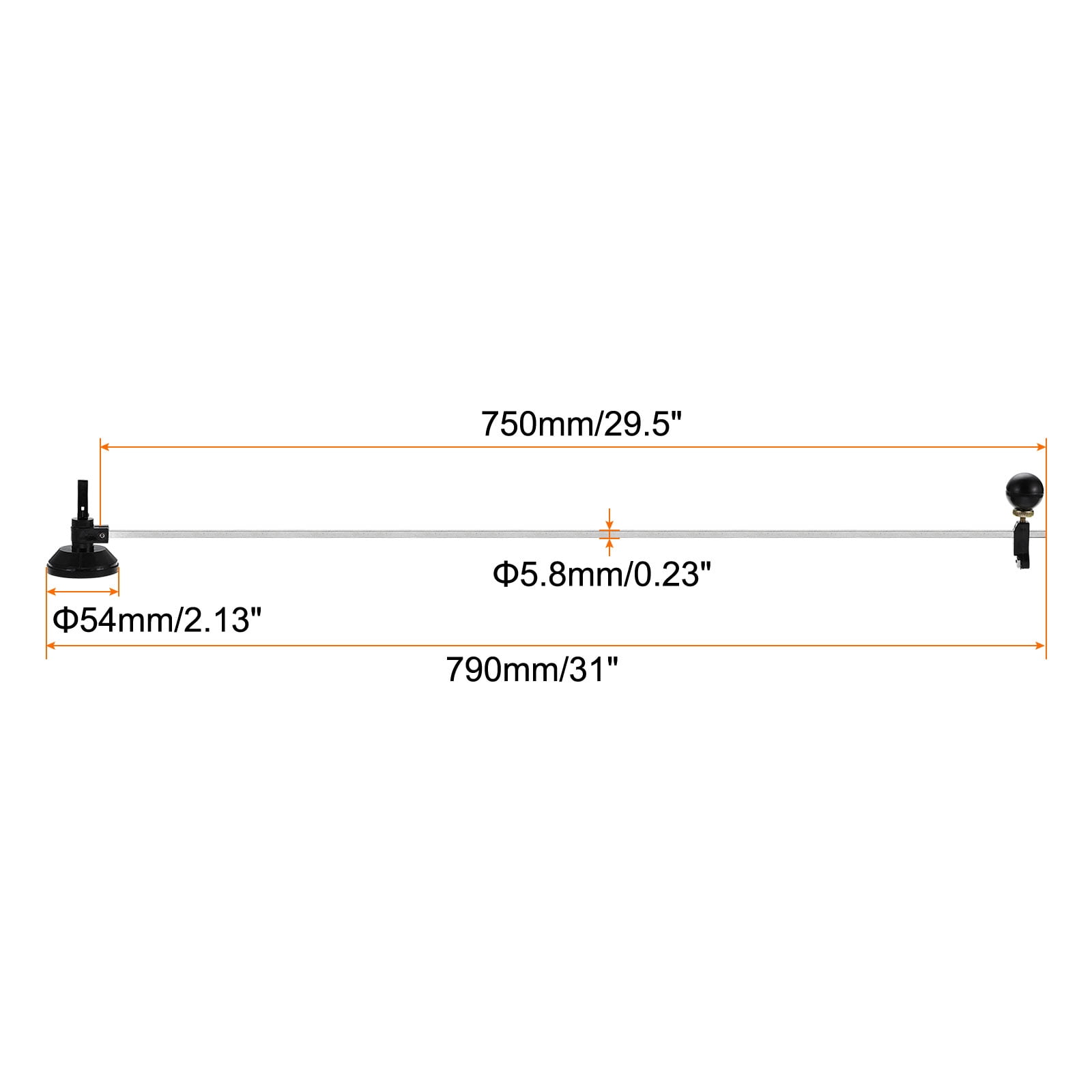 6 Wheel Circular Glass Cutter 1.4"-29.5" Cutting Radius Precise Cutting with Suction Cup for Glass