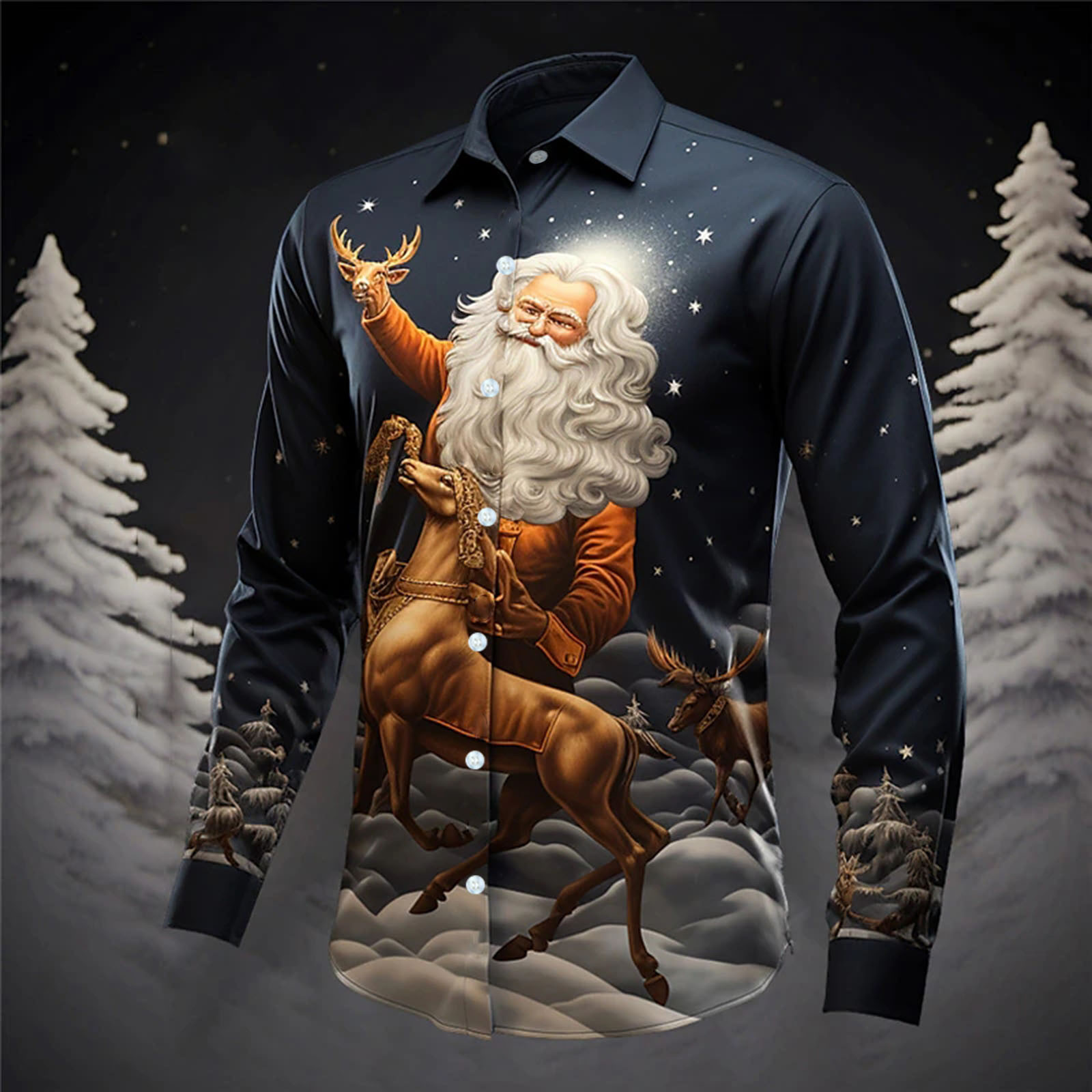 Chemise Homme Manches Courtes Noël - Imprimé 3D Drôle - Coupe Slim Fit - Pour Fêtes, Réunions Familiales, Marché De Noël