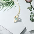 thumbnail image 3 of Gem Stone King 18K Yellow Gold Plated Silver Blue Apatite Heart Shape Pendant Necklace for Women (0.94 Cttw, Round 6MM, Gemstone Birthstone, with 18 inch Chain), 3 of 6