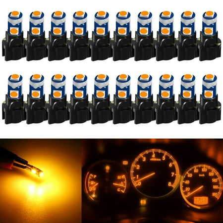 

20PCS T5 74 74 17 3SMD-3030 LED Instrument Gauge Cluster Dash Light Bulb Durable