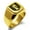 Gold, variant on Stainless Steel Angel Divinity Coat of Arms Shield Engraved Square Flat Top Biker Style Polished Signet Ring