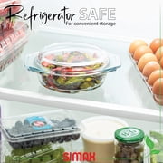 Simax Casserole Dish with Lid Microwave & Oven Safe Clear Glass Cookware, 0.75 Quart