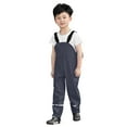 thumbnail image 5 of NOKIO Children'S Rain Gear Toddler Kids Boys Girls Double Fabric Warm Outdoor Rain Dungarees Windproof Water-proof Mud Jumpsuit Playsuit Overall Clothes Girls' Water-proof Splash Pants, 5 of 6