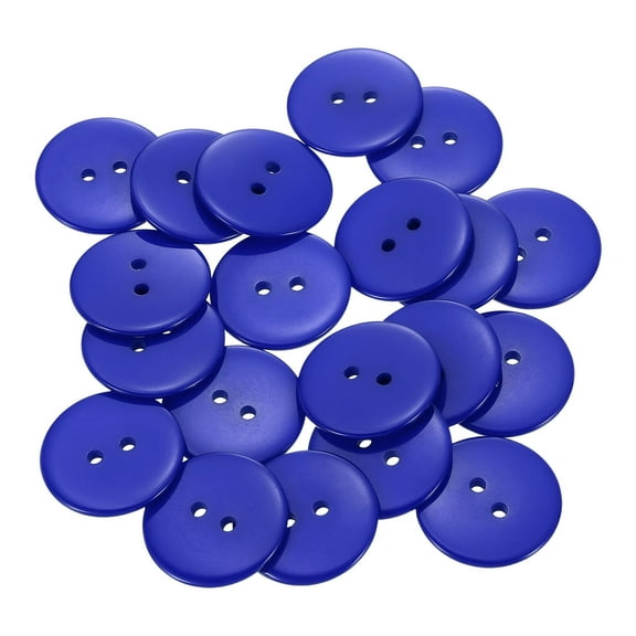 20pcs Resin Sewing Button, 25mm (1-inch) 2 Holes Round Craft Buttons, Navy Blue