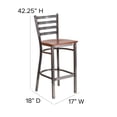 thumbnail image 4 of Kingfisher Lane 29" Ladder Back Restaurant Bar Stool in Cherry, 4 of 8