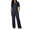☃162-Blue, variant on Xuyuer Women's Short Sleeve Round Neck Fitted Elastic Waist Drawstring Wide Leg Pants Set -Casual Outfit with Streamlined Silhouette for Modern Daily Wear