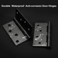 thumbnail image 3 of 2Pcs 4.5"x4.5"x0.12" Door Hinges 8 Holes Non Symmetry Holes Layout for Bedroom, Bathroom, Living Room Black, 3 of 7