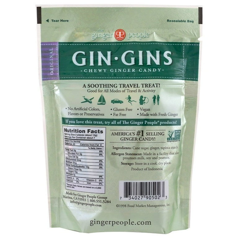 Gin Gins Chewy Ginger Candy Original Bulk Bag 275ct, 42 OFF