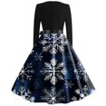 BOMYJESK Womens Christmas Dress 2024 Glitter Xmas Tree Print Dress Long