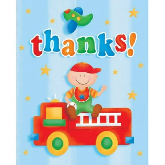 8-Count Thank You Notes, Fun at One Happy First Birthday Boy