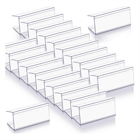 New Arrivals 100 Pcs Wood Shelf Label Holders Clear Plastic Price Tag