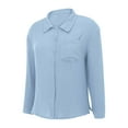 thumbnail image 5 of Womens Summer Outfits, Womens Tops, Women's Casual Long Sleeve Button-Up Shirts with Pocket and Side Slits for Everyday Wear Attire and Relaxing at the Beach, 5 of 6