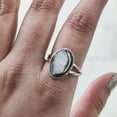 thumbnail image 5 of Rainbow Moonstone Ring, Rough Moonstone Gemstone Ring, June Birthstone, Bohemian Band, 925 Sterling Silver, Womens Ring, Christmas, Thanksgiving, Handmade, Statement Jewelry, Rough Gemstone Jewelry, 5 of 6