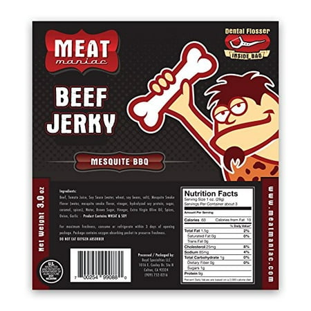 Meat Maniac Mesquite BBQ Beef Jerky (3oz) (Best Meat For Bbq Beef)