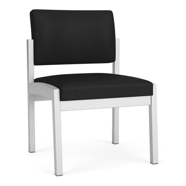 Fauteuil d'Appoint Sans Accoudoirs Lenox en Acier pour Réception / Acier Argenté / Noir