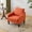 Burnt Orange, variant on Matladin Linen Fabric Accent Chair with Scooped Arms, Mid Century Modern Upholstered Armchair, Single Sofa for Living Room, Apartment, Office