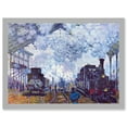 thumbnail image 1 of Painting Monet St Lazare Station Train Arriving Artwork Framed Wall Art Print A4, 1 of 4