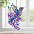 thumbnail image 6 of Stained Glass Hummingbird Suncatcher, Ruroz 8 inch Stained Glass Window Hanging Yard Décor with Flowers, Sun Catcher for Home Decor, Garden, Patio Bird Window Art Gift for Nature and Bird Lovers, 6 of 7