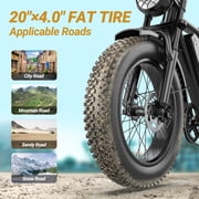 VOLTVOGUE BK-20 Adult Electric Bike, 1500W Brushless Motor, 20 Fat Tire 48V 960Wh Ebike, 31MPH Top Speed Dual Suspension