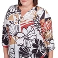 thumbnail image 4 of Alfred Dunner Womens Plus-Size Bold Floral Illustrated Henley Top, 4 of 4
