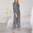 thumbnail image 3 of Balery Daisies Flowers Conjunto de Pijama con Estampado para Mujer, Conjunto de Dos Piezas con Manga Larga, Ropa de Dormir Suave con Bolsillos, Pijamas Cómodos-Small, 3 of 7