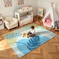thumbnail image 3 of Mid-Century Modern Abstract Area Rug, Colorful Washable Low-Pile Decorative Carpet for Entryway Home Office,5'x8',Blue, 3 of 7