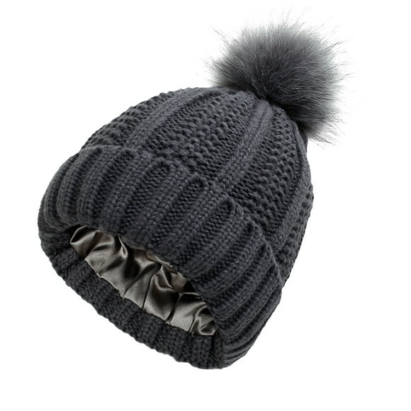 Winter Bonnet Bonnet Tricoté Hat avec Fausse Pom Bonnet en Tricot Chaud Hats For Women