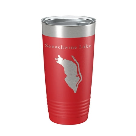 

Senachwine Lake Map Tumbler Travel Mug Insulated Laser Engraved Coffee Cup Goose Swan Sawmill Lakes Illinois River 20 oz Red