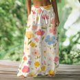 thumbnail image 2 of kaondbfi Women's Wide Leg Printed Pants Casual Elastic Waist Trousers Lightweight Summer Bottoms for Beach Vacation Loose Fit Pants with Pockets, 2 of 4