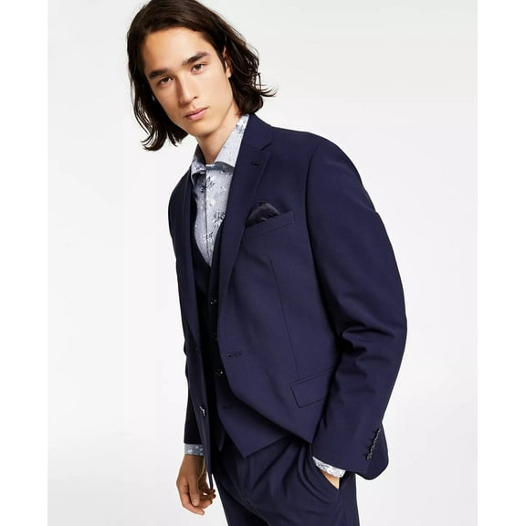 Bar III Men's Slim Fit Wool Suit Jacket Blue Size 40S