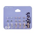 thumbnail image 2 of Claire's Teen and Adult Mixed Metal Faux Gemstone Stud and Half Hoop Earrings, 9 Pack, 2 of 3