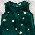 thumbnail image 4 of Gubotare Dresses for Girls Christmas Girls Ruffle Trim Dress Print and Solid Color A-line Swing Flared Belted Casual Party Dress with Zipper Size 4T 5T(Dark Green,4-5 Years), 4 of 6