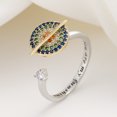 thumbnail image 1 of enjoywould Anneau Ouvert Brillant Rotatif Zircone Cubique Coloré Lettrage Strass Soulagement de l'Anxiété Planète Conception Femmes Fidget Anti Bague d'Anxiété Accessoire de Bijoux, 1 of 4