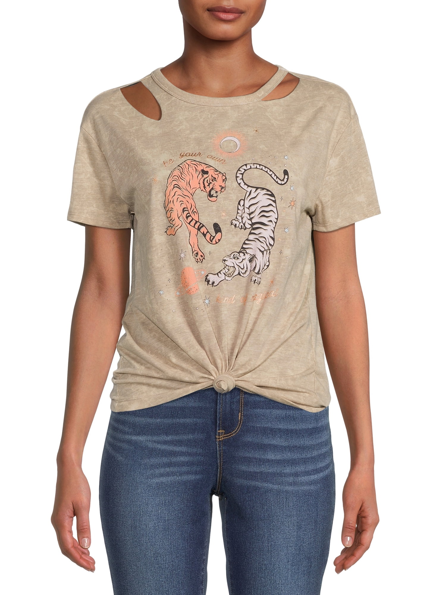 graphic cut out tee