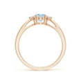 thumbnail image 2 of ANGARA Natural Tapered Shank Aquamarine Solitaire Ring with Diamond Accents in 14K Rose Gold for Women (Size-7x5mm) | March Birthstone, Anniversary, Jewelry Gift for Women | Natural Aquamarine Ring, 2 of 9