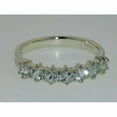 thumbnail image 3 of LBG 925 Sterling Silver Natural Aquamarine Womans Eternity Ring - Size 11.25, 3 of 4