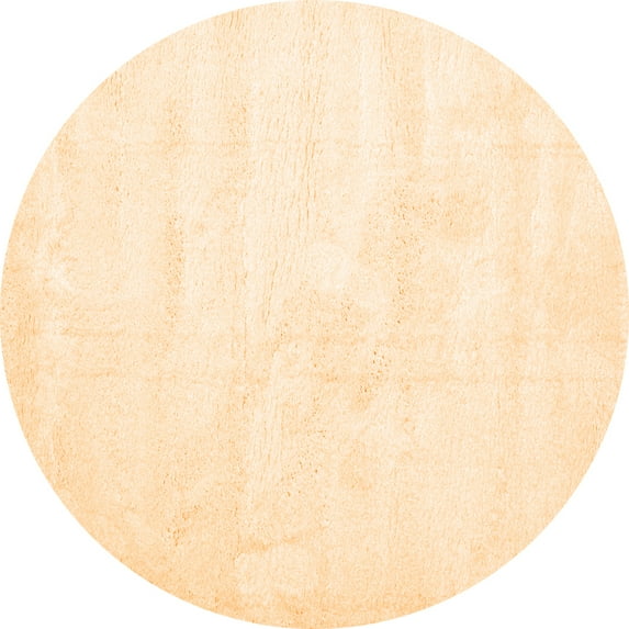 Ahgly Company Indoor Round Solid Orange Modern Area Rugs, 7' Round